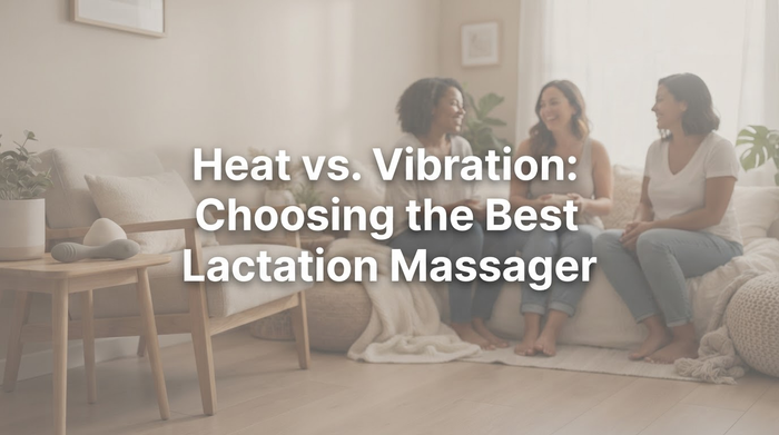 Visual comparison of heat therapy and vibration therapy for lactation comfort