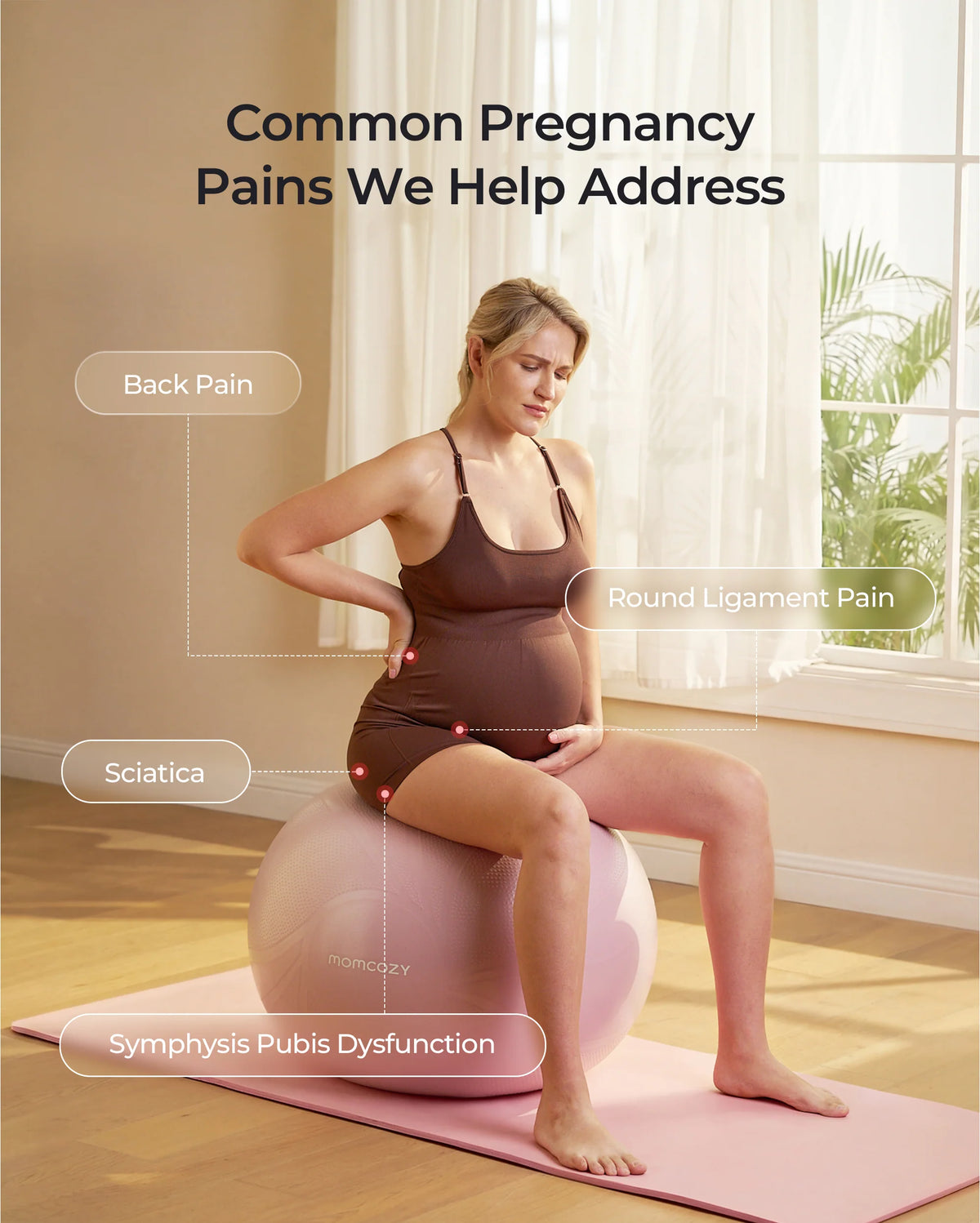 Maternity Yoga Set: Pregnancy Ball + Ultra Soft Seamless Nursing Bra YN21