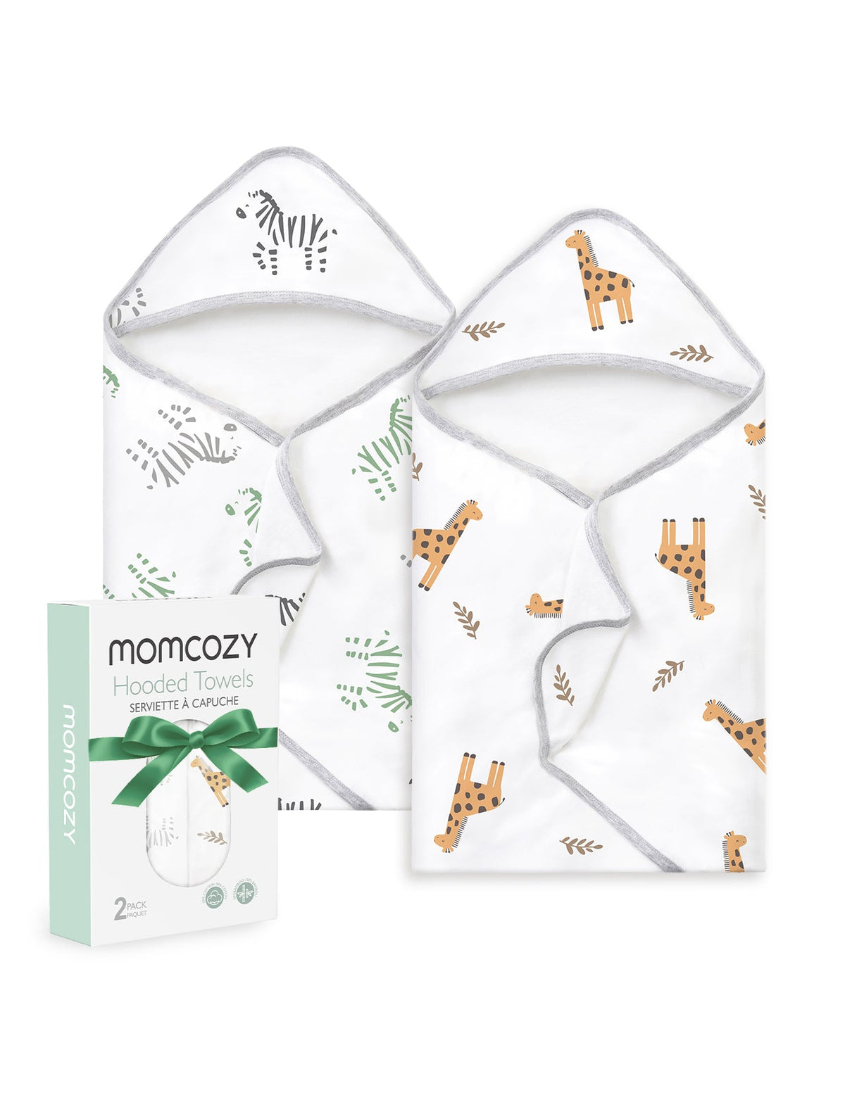 Baby Hooded Towel for Newborn Shower -  2-Pack