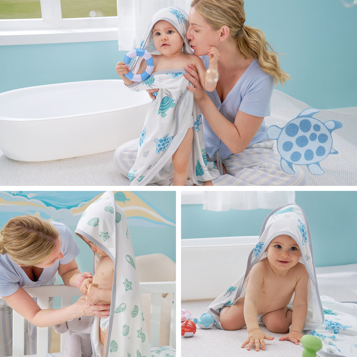 Baby Hooded Towel for Newborn Shower -  2-Pack