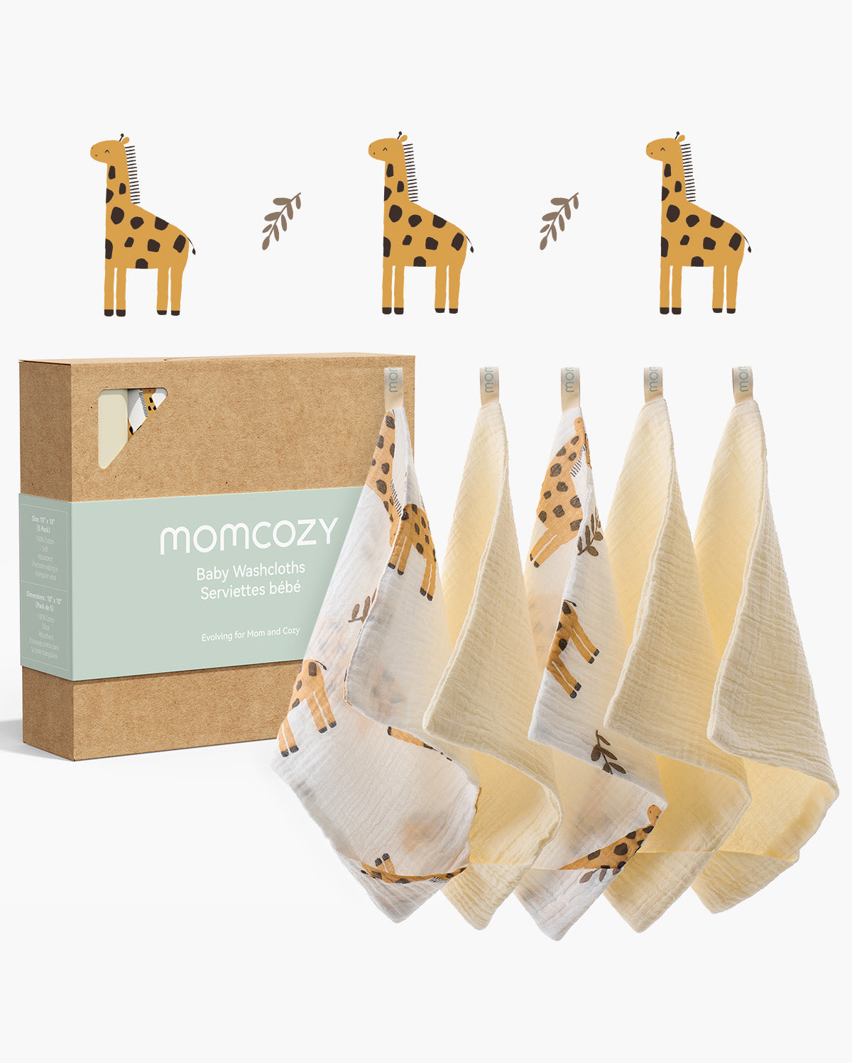 Momcozy Baby Washcloths – Soft 4-Layer Cotton, Gentle for Newborns
