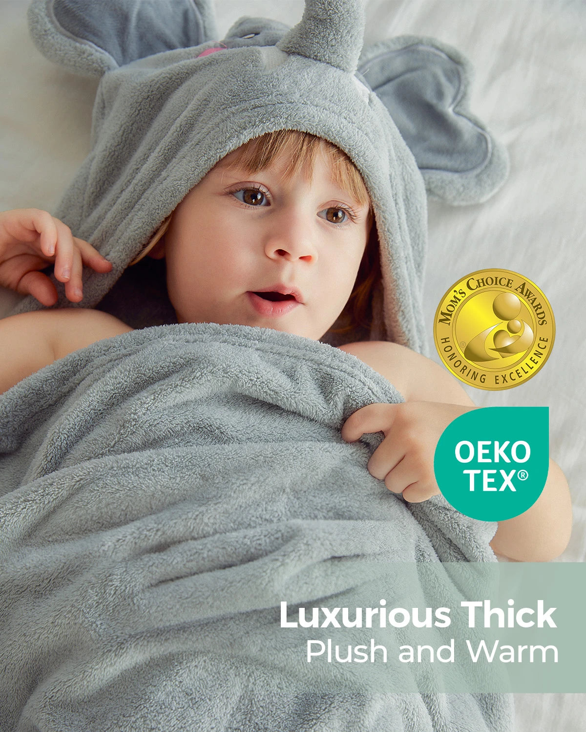 Coral Fleece Hooded Baby Towel for Newborn to Toddler