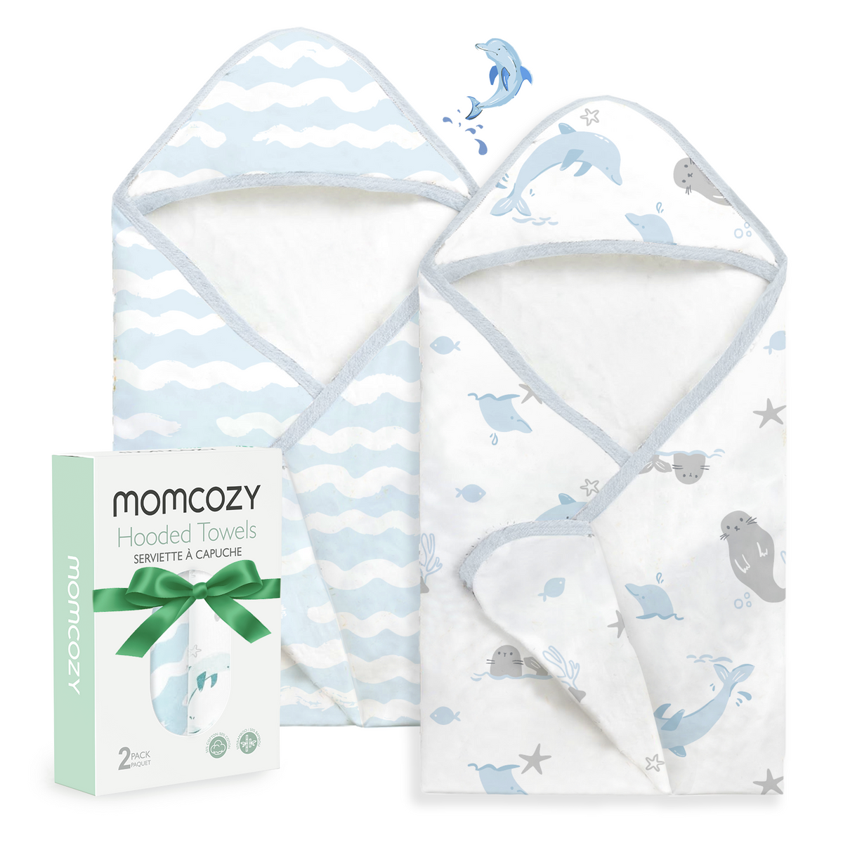 Baby Hooded Towel for Newborn Shower -  2-Pack