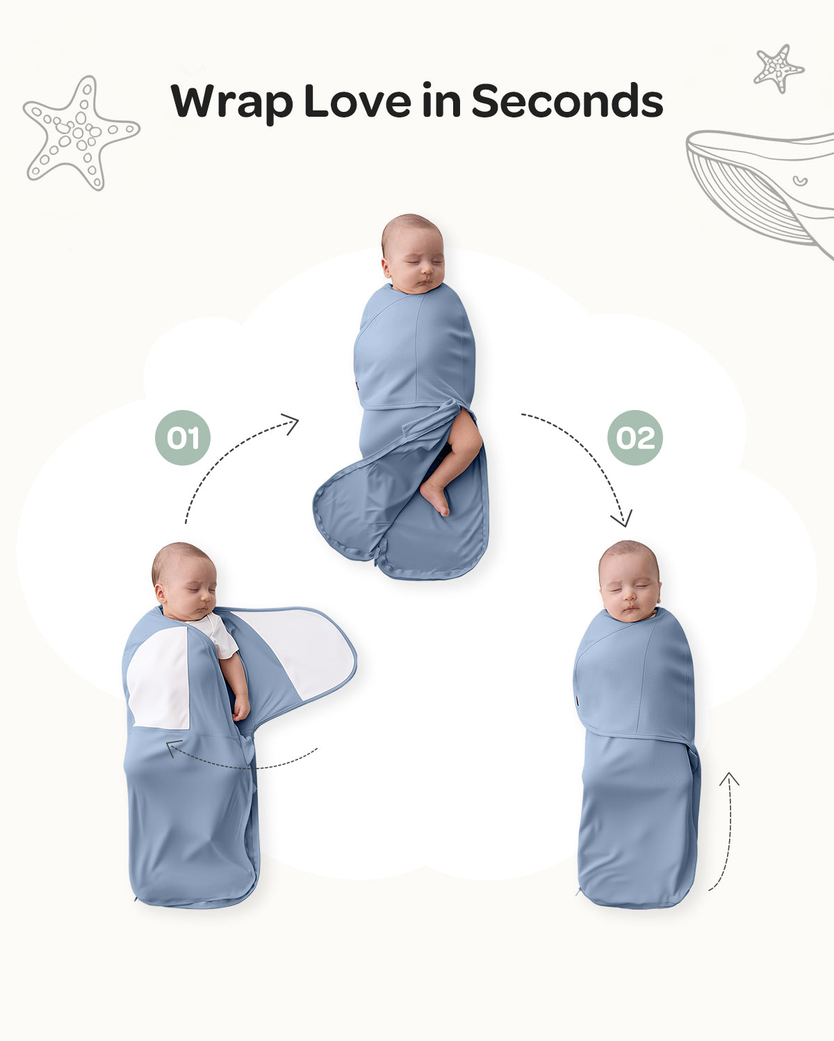 Baby-Sleep Bundle: Baby Monitor BM04 & Easy Swaddle Wrap