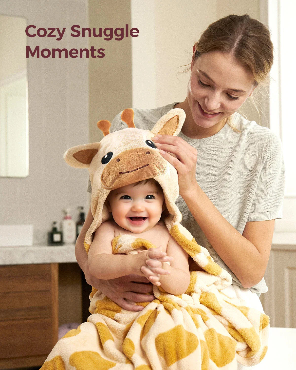 Coral Fleece Hooded Baby Towel for Newborn to Toddler