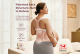 Momcozy Go As You Grow maternity belly band diagram showing three support zones, racerback straps and back support.