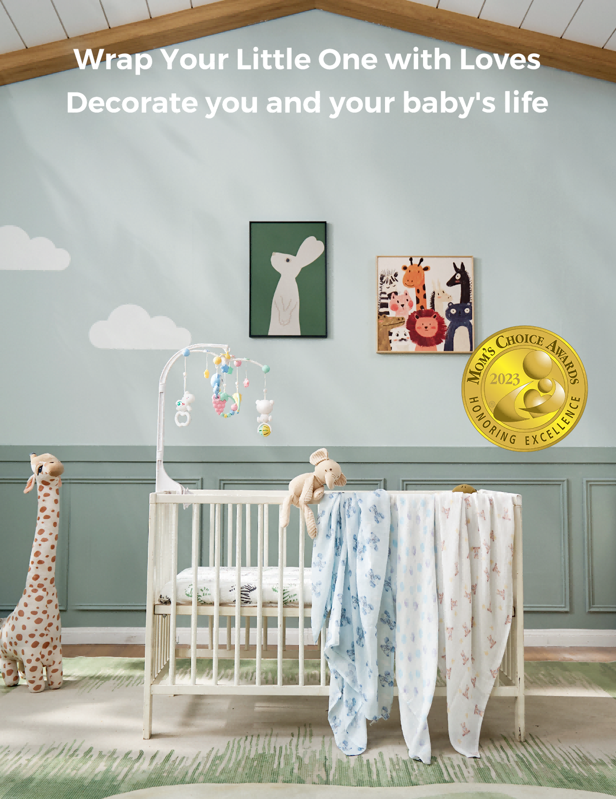 Momcozy Best Wishes Softness Swaddle Blankets -  Innocence