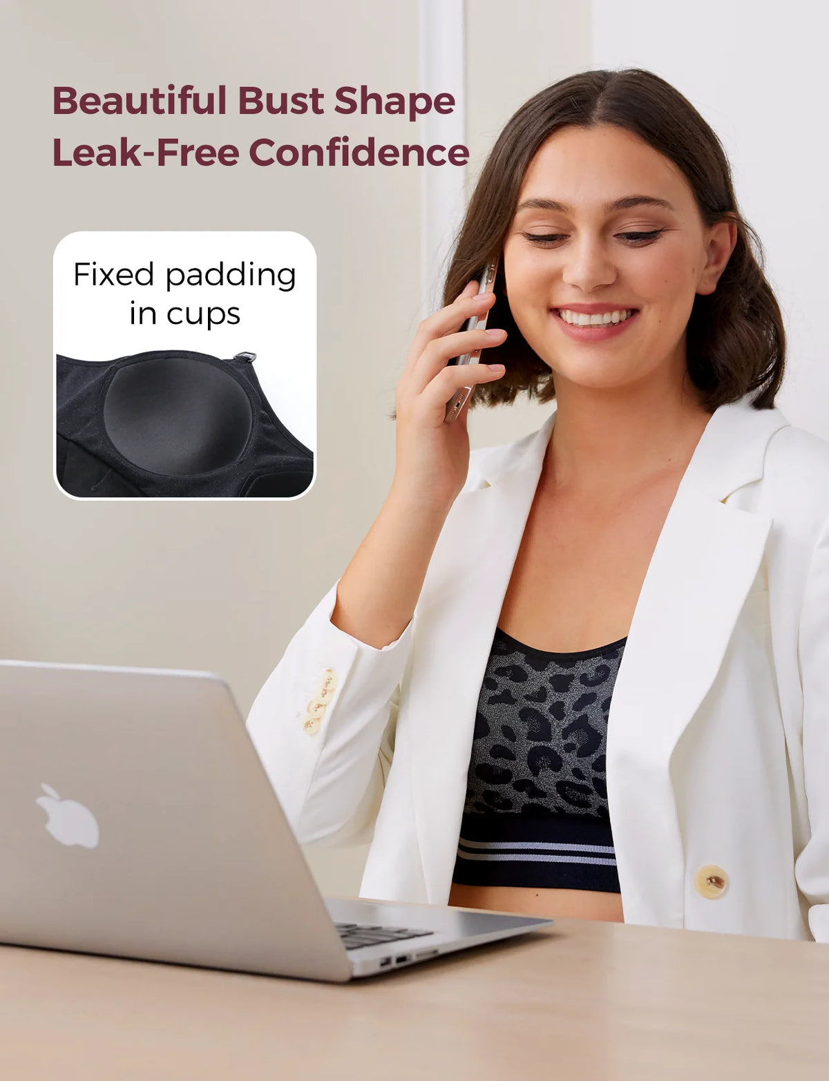 4-in-1 Hands Free Seamless Stretch Fabric Pumping Bra