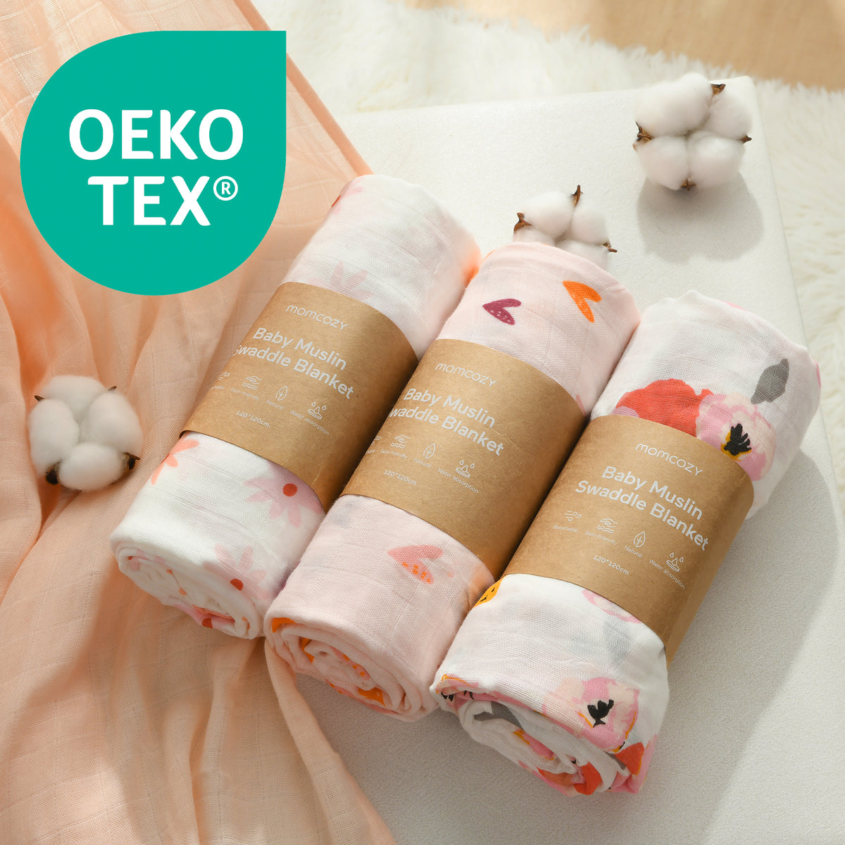 Momcozy Softness Upgrade Muslin Swaddle Blankets