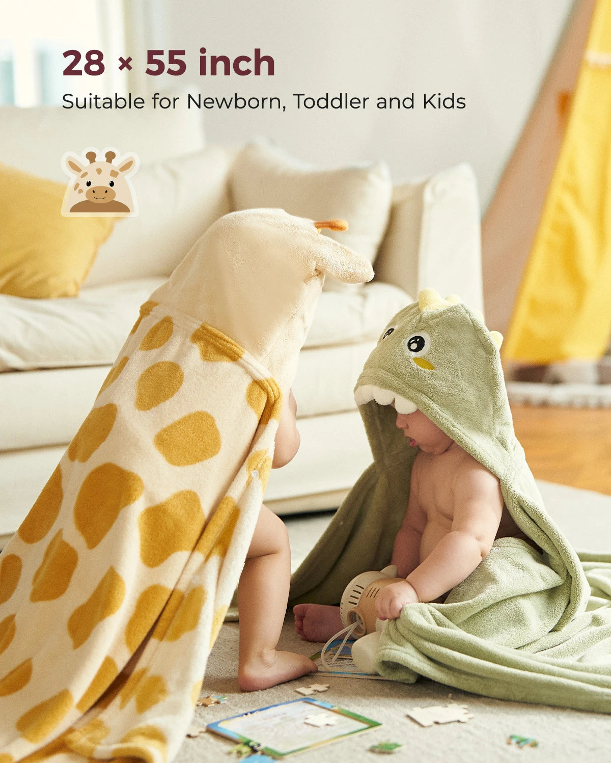 Coral Fleece Hooded Baby Towel for Newborn to Toddler
