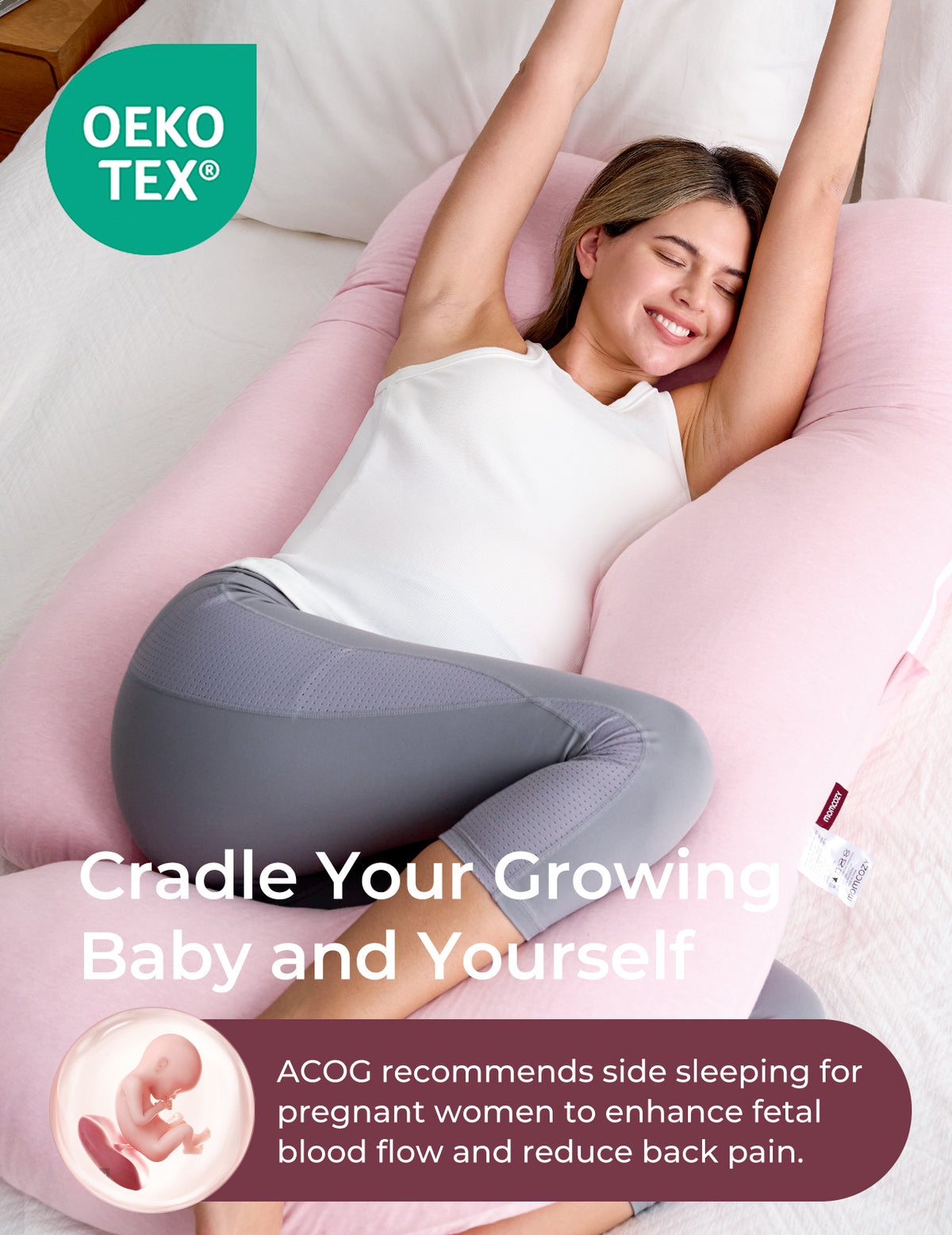 Huggable – Bawełniana Poduszka Ciążowa w Kształcie Litery U