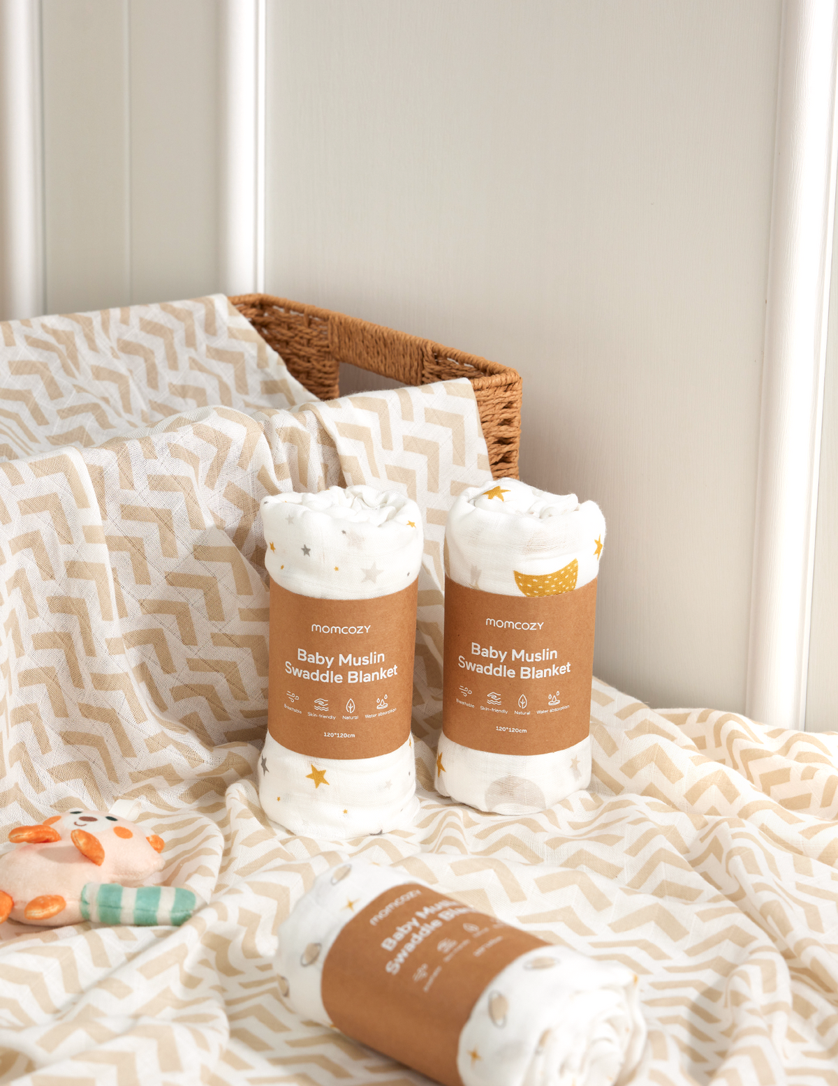 Momcozy Softness Upgrade Muslin Swaddle Blankets