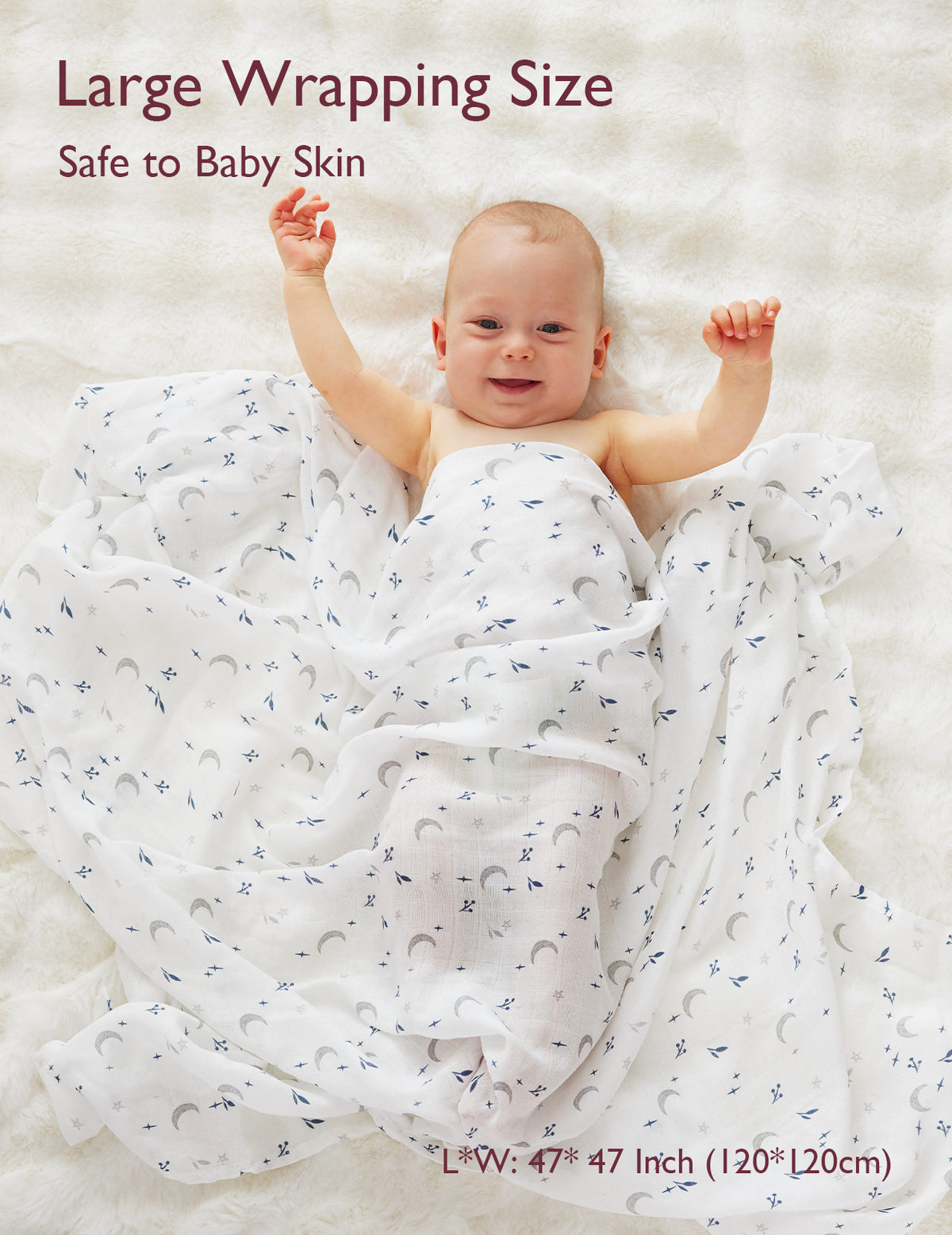 Momcozy Softness Swaddle Blankets -   Midnight Star Clouds (4 Pack)