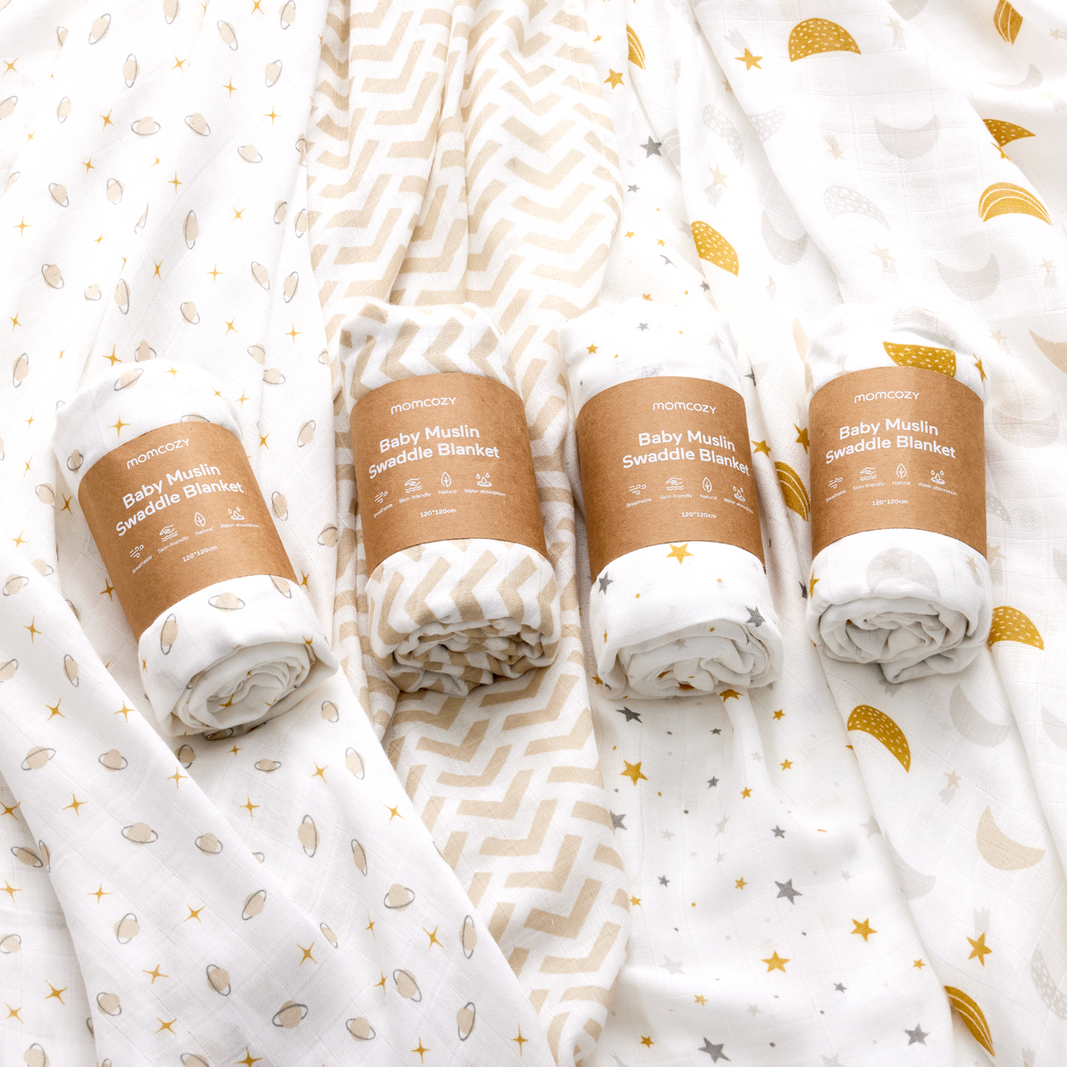 Momcozy Softness Upgrade Muslin Swaddle Blankets